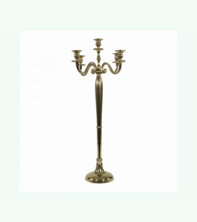 Gouden klassieke kandelaar voor 5 kaarsen 78 cm